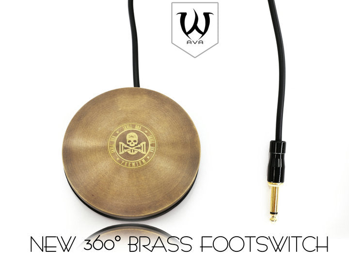 Old School Brass Skull DNA tattoo foot pedals b2