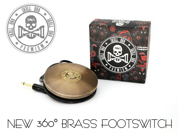 Old School Brass Skull DNA tattoo foot pedals b2