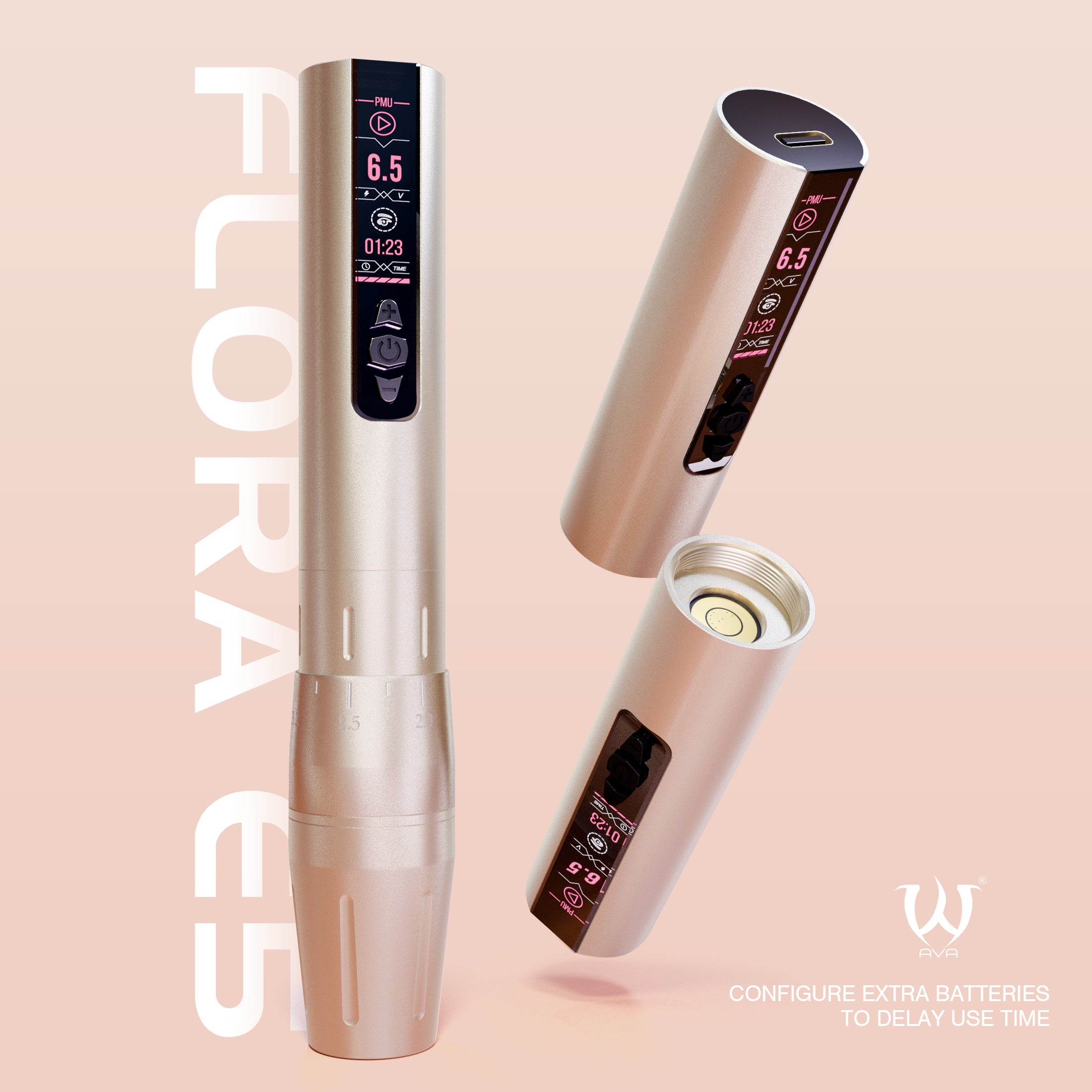 Ava E5 Pmu Wireless Pen Stroke Regolabile Champagne x2 Batterie